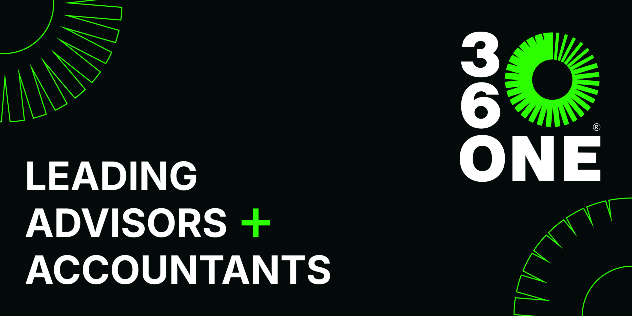 Devenny Payne to 360 ONE article header banner of black background and a the words leading advisors and accountants along with an L Shaped logo lockup